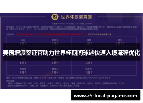美国增派签证官助力世界杯期间球迷快速入境流程优化 美国增派签证官助力世界杯期间球迷快速入境流程优化